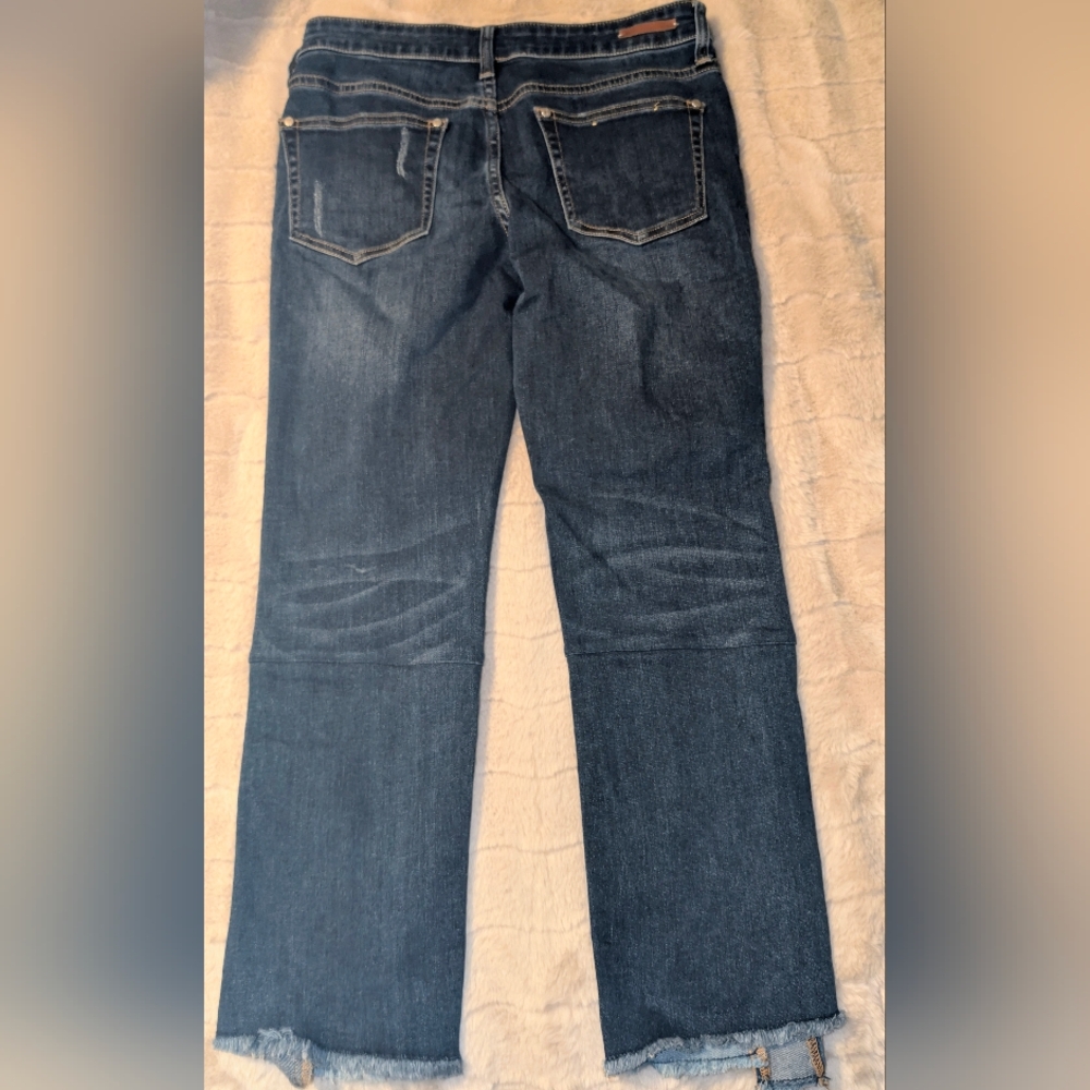 Pilcro Parallel Patchwork Straight Leg Raw Hem Bl… - image 3